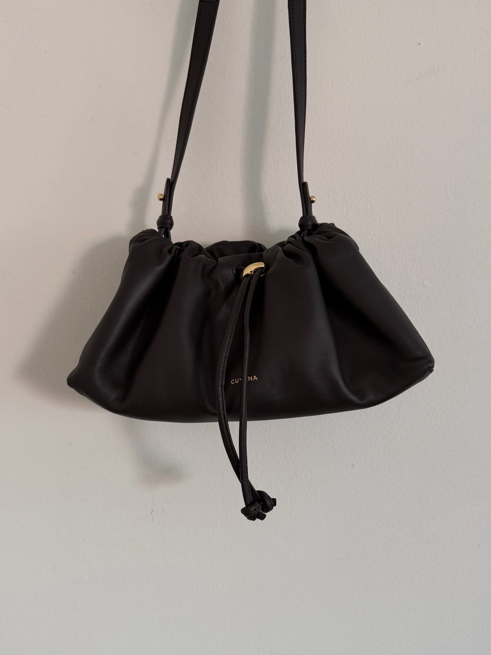 Cuyana Drawstring Brown Leather Bag - mini dia bag - Picture 13 of 15